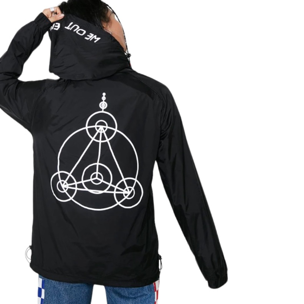 Ripndip Crop Circles Reflective Windbreaker Pullover Hoodie
